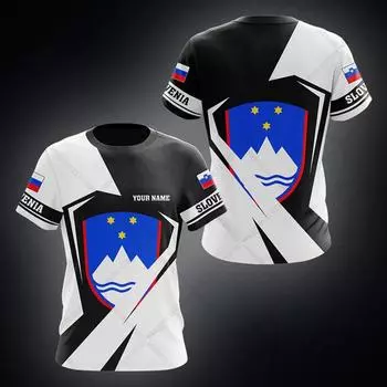 Футболки с изображением эмблемы Словении, летние футболки унисекс большого размера, повседневные топы с короткими рукавами, спортивная одежда для взрослых и детей S