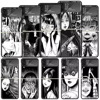 Футболки с изображением комиксов ужасов Junji Ito Tomie, противоударный жесткий чехол для Samsung Galaxy Z Flip 4 3 5G, чехол для телефона Z Flip3 Flip4, черный Fundas M Samsung Z Flip 4