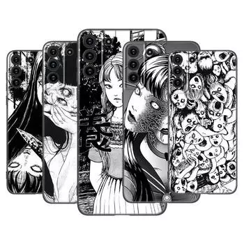 Футболки с изображением комиксов ужасов Junji Ito Tomie, чехол для телефона для Samsung Galaxy S22 Pro S21 S20 Ultra FE S10 Lite 5G S10E S9 S8 Plus, черный чехол Samsung S22 Ultra
