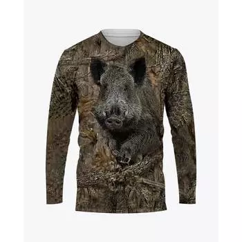 Футболки с изображением животных и камуфляжа, 3D-принт для мужчин и женщин, футболки с длинным рукавом, свободные свитера Harajuku для детей, футболки, топы, одежда S