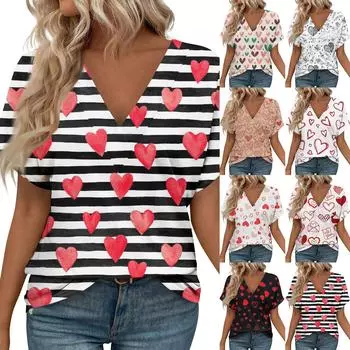 Футболки с коротким рукавом, футболки с v-образным вырезом, женские модные топы, модные легкие, мягкие повседневные летние наряды XL