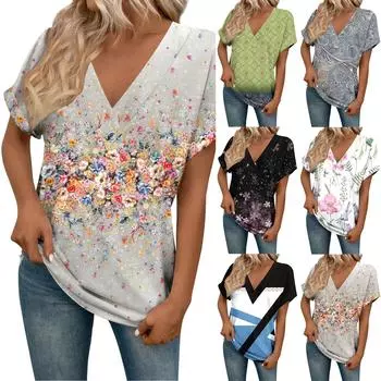 Футболки с коротким рукавом, футболки с v-образным вырезом, женские модные топы, модные легкие, мягкие повседневные летние наряды L серый