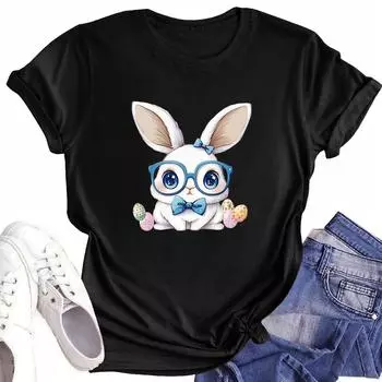 Футболки с короткими рукавами для женщин, модные топы, легкие и мягкие повседневные летние наряды, одежда S чёрный