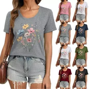 Футболки с короткими рукавами для женщин, модные топы, легкие и мягкие повседневные летние наряды, одежда XL