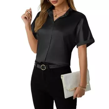 Футболки с короткими рукавами для женщин, модные топы, легкие и мягкие повседневные летние наряды, одежда S чёрный