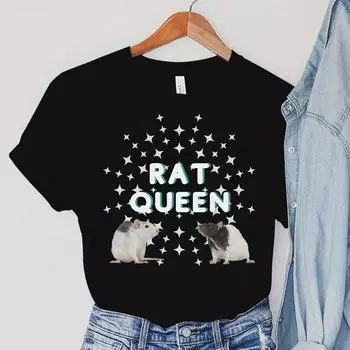 Футболки с крысами, женская одежда с изображением крысы, футболки со звездами в стиле Харадзюку, винтажные модные женские футболки с животными, повседневные женские футболки с крысой S