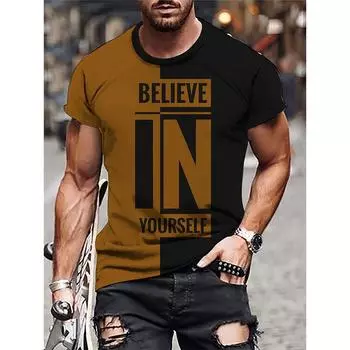 Футболки с надписью BELIEVE IN YOURSELF с 3D-принтом для мужчин и женщин, повседневные футболки с коротким рукавом, большие размеры, топы Harajuku Y2k, футболки, детская одежда S