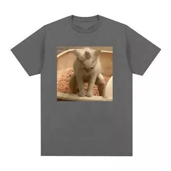 Футболки с надписью «Kitty Cat Take A Poop Kitten Joke», мужские и женские забавные футболки с короткими рукавами и мемами, летняя модная повседневная хлопковая футболка, топы S чёрный