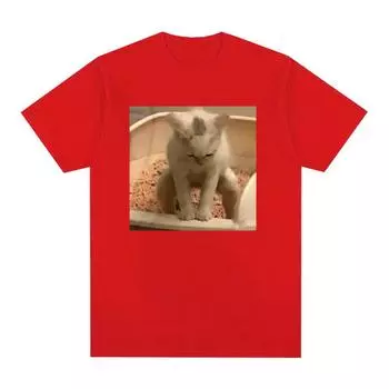 Футболки с надписью «Kitty Cat Take A Poop Kitten Joke», мужские и женские забавные футболки с короткими рукавами и мемами, летняя модная повседневная хлопковая футболка, топы S чёрный