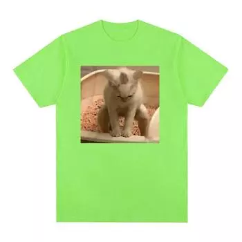 Футболки с надписью «Kitty Cat Take A Poop Kitten Joke», мужские и женские забавные футболки с короткими рукавами и мемами, летняя модная повседневная хлопковая футболка, топы S чёрный