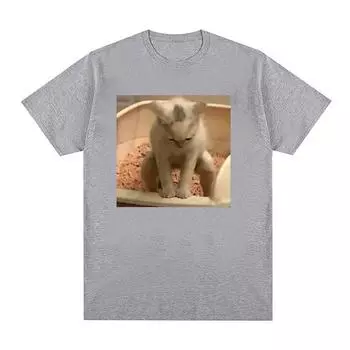 Футболки с надписью «Kitty Cat Take A Poop Kitten Joke», мужские и женские забавные футболки с короткими рукавами и мемами, летняя модная повседневная хлопковая футболка, топы S чёрный