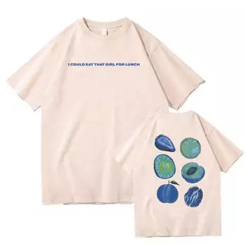 Футболки с надписью «Я мог бы съесть эту девчонку на обед» Альбом «Hit Me Hard» Мягкие футболки с принтом Хлопковые футболки высокого качества для женщин и мужчин XS чёрный