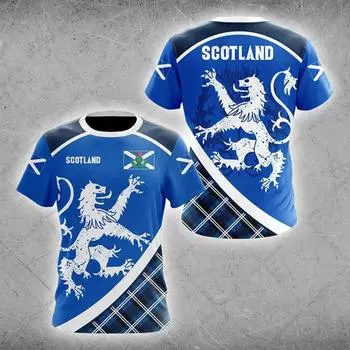 Футболки с персонализированным принтом Scotland Symbol, летние футболки унисекс, свободные футболки, повседневные футболки с коротким рукавом, спортивная одежда для взрослых и детей