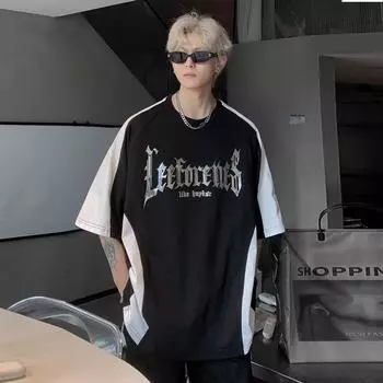 Футболки с принтом American Gothic Letter, летние мужские и женские, с круглым вырезом и короткими рукавами, свободная повседневная футболка в стиле ретро 2020 года M белый