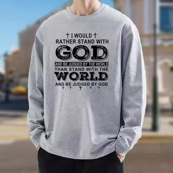 Футболки с принтом Capital English Splicing для мужчин, футболки с длинным рукавом, повседневные свитера с круглым вырезом, мужская одежда больших размеров XS белый