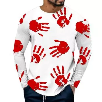 Футболки с принтом «Кровь летучей мыши» на Хэллоуин, мужские и женские футболки с длинным рукавом в стиле хип-хоп, уличная одежда, свитера в стиле Харадзюку, футболки, верхняя одежда для детей S