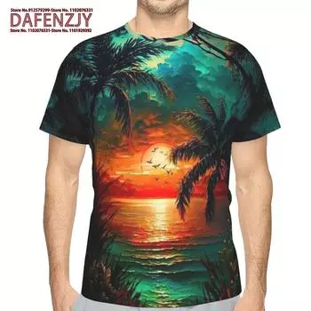 Футболки с принтом «Летний пляж, путешествие, отпуск» с 3D-принтом для мужчин, футболка с коротким рукавом, мужская одежда, повседневная футболка с круглым вырезом в стиле Харадзюку, топ S синий