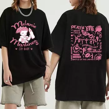 Футболки с принтом Мелани Мартинес Футболки с аниме-стилем Harajuku 100% хлопок Летняя одежда с коротким рукавом Дышащая футболка большого размера L