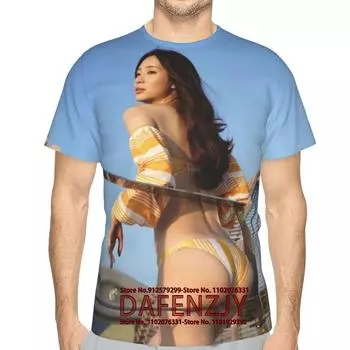 Футболки с принтом Sexy Beauty 3D для мужчин, повседневные, в стиле хип-хоп, с короткими рукавами, свободные, большого размера, уличные, в стиле Харадзюку, топы, футболка 20 L золотой