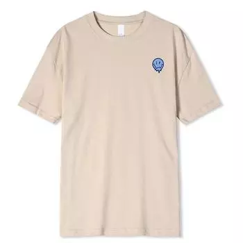 Футболки с принтом «Сквозь улыбку» для мужчин, модные свободные топы из 100% хлопка, летняя футболка, модная одежда больших размеров S