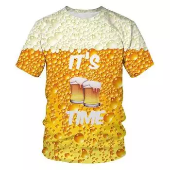 Футболки с рисунком бутылок, летние футболки с буквами, мужская уличная одежда, 3D-принт, модные футболки с коротким рукавом и круглым вырезом S