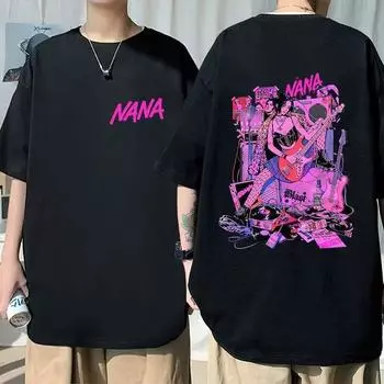 Футболки с рисунком Harajuku Anime Nana Osaki Black Stones, унисекс, повседневная футболка WoUnisex из 100% хлопка с короткими рукавами, уличная одежда большого размера L