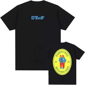 Футболки с рисунком медведя DTMF Deb Tirar Ms Fotos Печать на футболках Bad Bunny Hip Hop Tee-shirt Хлопковые футболки высокого качества XS