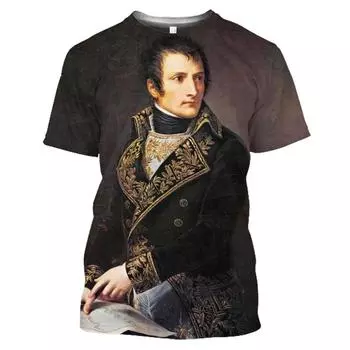 Футболки с рисунком Наполеона Буонапарта для мужчин и женщин, унисекс, с французским флагом, повседневная рубашка в стиле Харадзюку, футболка большого размера в стиле Наполеоновской империи 6XL