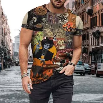 Футболки с рисунком пирата из мультфильма, мужские летние футболки в стиле ретро, мужская уличная одежда, футболка с 3D-принтом, модные топы с коротким рукавом и круглым вырезом S
