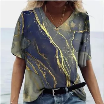 Футболки с v-образным вырезом и 3D цветочным принтом, женские фиолетовые, черные топы с короткими рукавами, летние повседневные футболки для влюбленных пар S