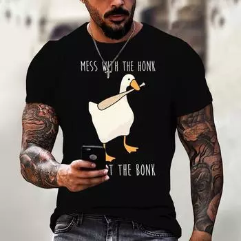 Футболки с забавной графикой для мужчин, свободный свитер с принтом животных, мужская футболка с короткими рукавами, большой размер, мужская уличная одежда, стильная S