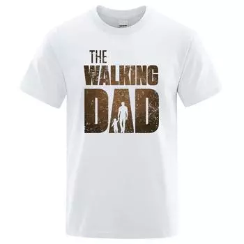 Футболки с забавным уличным принтом «Ходячий папа», летние женские футболки, свободные хлопковые футболки большого размера с короткими рукавами, повседневные футболки в стиле хип-хоп XS