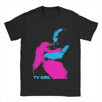 Футболки с женским музыкальным коллективом Tv Girl Band, мужские, 100% хлопок, модная мужская футболка с круглым воротом, футболка с коротким рукавом, идея для подарка S чёрный