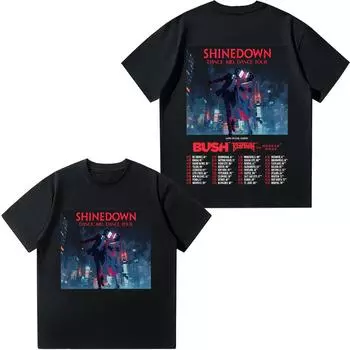 Футболки Shinedown Dance, Kid, Dance Tour, новые футболки Shinedown Band в подарок фанатам, модные, креативные, эстетичные, унисекс, хлопковые футболки XS чёрный