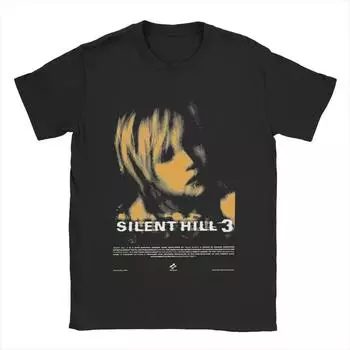 Футболки Silent Hill 3, мужские, из чистого хлопка, винтажная футболка, круглый воротник, футболка с коротким рукавом, одежда, подарок на день рождения S чёрный