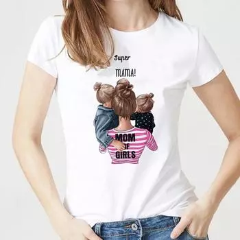 Футболки Super Mama для женщин с принтом Mother s Love, белая футболка, женская футболка S белый