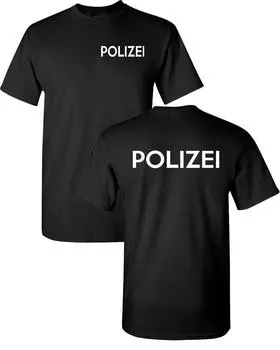 Футболки унисекс Polizei с принтом немецкой полиции спереди и сзади 1620 S