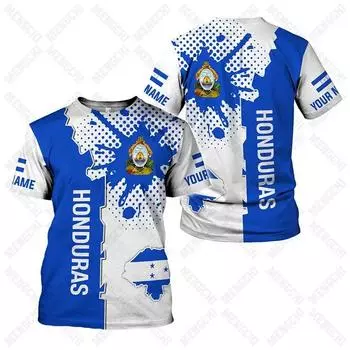 Футболки унисекс с принтом флага Гондураса, летняя повседневная уличная одежда, мужская мода, джерси, большие футболки для мальчиков, короткий рукав, спортивная одежда S