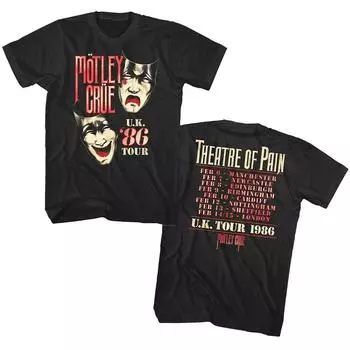 Футболки унисекс с туром Motley Crue Theater Of Pain по Великобритании, хэви-метал рок-группа 1986 года