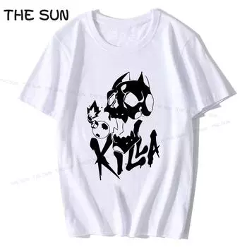 Футболки унисекс высокого качества Футболка унисекс Killer Queen Японская футболка с коротким рукавом JoJos Bizarre Adventure Футболки Аниме Одежда хлопок S