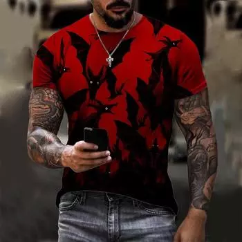 Футболки ужасов на Хэллоуин с кровавым 3D-принтом для мужчин и женщин, новые футболки с коротким рукавом, большие размеры Harajuku Y2k, топы, футболки, детская одежда S