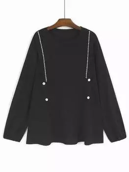 Футболки XITAO с бисером и пэчворком, контрастного цвета, GJ1128 One Size белый