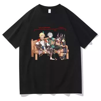 Футболки Забавный мультфильм Стильный Harajuku хлопок Мужчины Женщины Короткий рукав Милый Повседневный Уличный Винтаж Графический унисекс Топы S