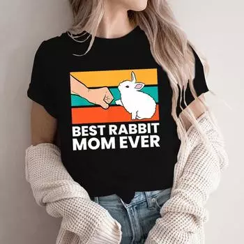 Футболки женские BEST RABBIT MOM EVER забавная модная летняя простая одежда футболки с графическим рисунком футболка в стиле Харадзюку Camisetas De Mujer XL