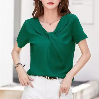 Футболки женские с коротким рукавом, однотонные, простые, элегантные, милые, универсальные, корейские, базовые, летние, женские, уютные, повседневные