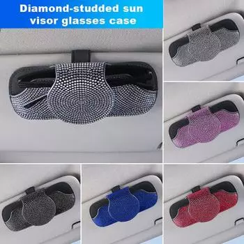 Футляр для автомобильных очков Diamond Crystal, держатель для солнцезащитных очков, держатель для карточек, универсальные аксессуары для салона автомобиля чёрный