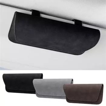 Футляр для автомобильных очков, ящик для хранения солнцезащитных очков, 3 цвета, аксессуары для салона автомобиля, держатель для очков, солнцезащитные козырьки для автомобилей, толщина 39 мм чёрный