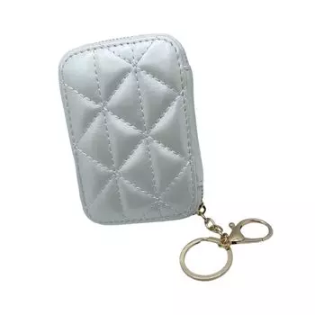 Футляр для губ Lunari с зеркалом, косметичка, футляр для помады с кольцом для ключей, компактный футляр для аксессуаров, белый (белый)