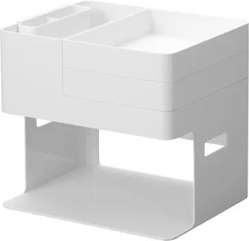 Футляр для хранения принадлежностей для ногтей Yamazaki Jitsugyo Nail Light Gel, белый, Ш26 x Г21 x Tower Nail Storage, для хранения аксессуаров по уходу за ногтями, 2036 шт. и корпус прибл. белый