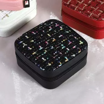 Футляр для хранения сережек с цветочной пряжкой из искусственной кожи, держатель для ювелирных изделий, модная подарочная коробка для колец розовый